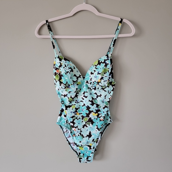 Vintage 90s One Piece Swimsuit Triangle Top Bust - Picture 3 of 11
